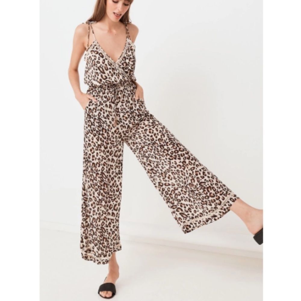 NWT Spell & The Gypsy Bodhi Leopard Print Jumpsuit